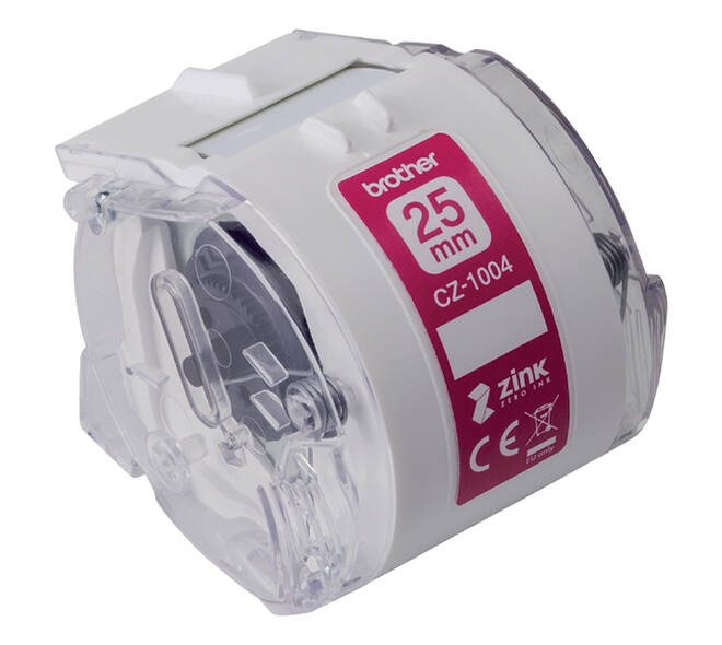Etiket Brother CZ-1004 multifunctioneel 25mm 1 rol á 5m wit
