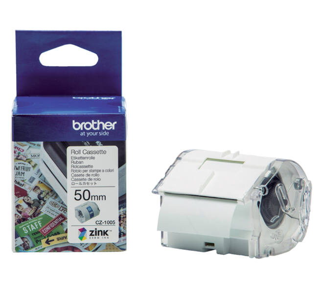 Etiket Brother CZ-1005 multifunctioneel 50mm 1 rol á 5m wit