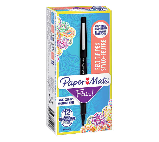 Fineliner Paper Mate Flair Original medium zwart