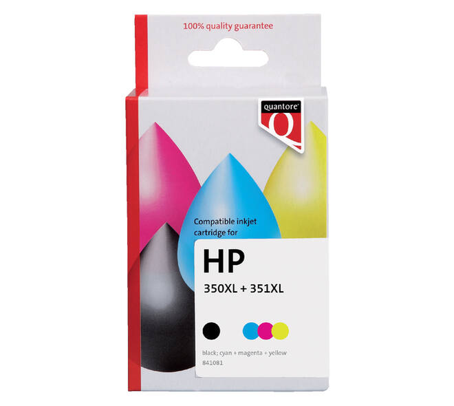 Inktcartridge Quantore alternatief tbv HP CB336EE CB338EE 350XL 351XL zwart en kleur