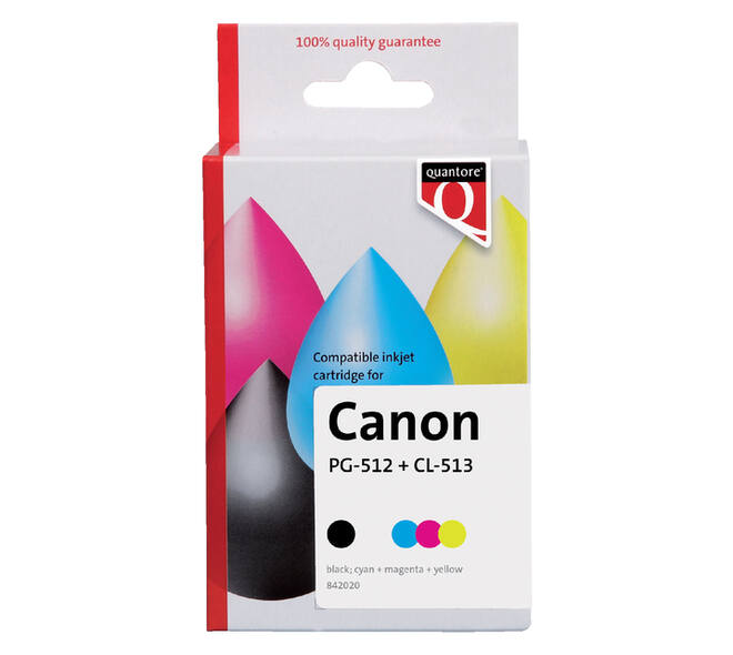 Inktcartridge Quantore alternatief tbv Canon PG-512 CL-513 zwart + 3 kleuren