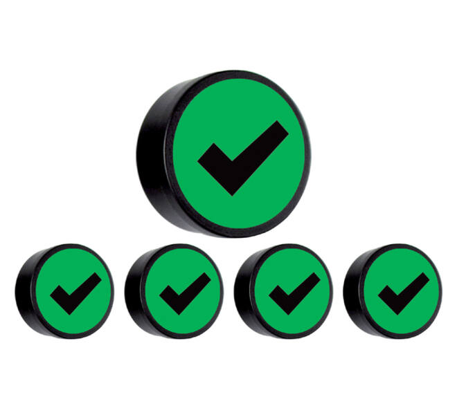 Magneet check 35mm groen 5 stuks