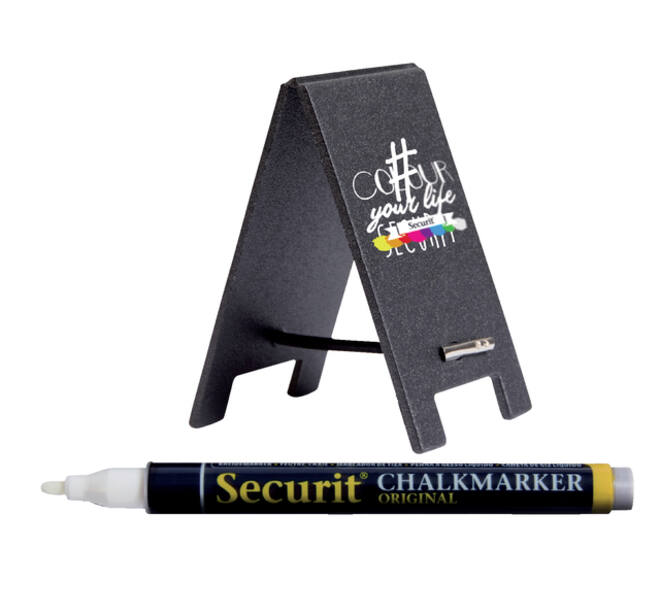 Krijtbord securit mini tafel set 5 stuks zwart