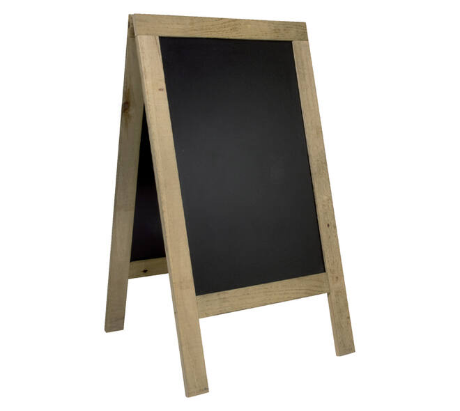 Stoepbord Securit 720x1310x40mm steigerhout