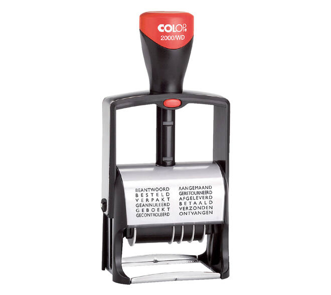 Woord-datumstempel Colop Heavy Duty 2000/WD Classic Line 12 teksten