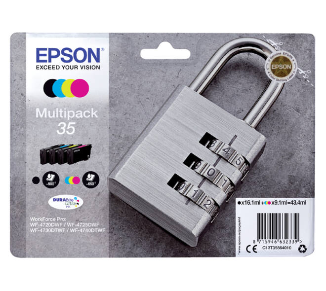 Inktcartridge Epson 35 T3586 zwart + 3 kleuren