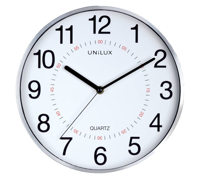 Wandklok Unilux Aria Ø 28.5cm zilvergrijs/wit