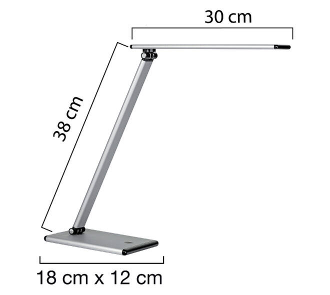 Bureaulamp Unilux Terra led aluminium grijs