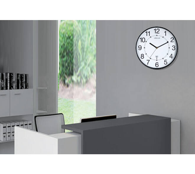 Wandklok Unilux Maxi radio controlled Ø 37.5cm zwart/wit