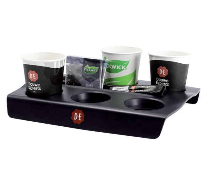Bekerplateau Douwe Egberts voor 6 bekers zwart