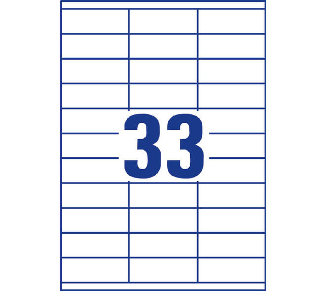 Etiket Avery 3421 70x25.4mm wit 3300 stuks