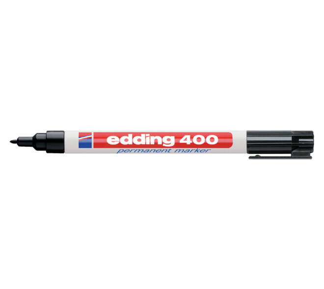 Viltstift edding 400 rond 1mm zwart blister à 1 stuk