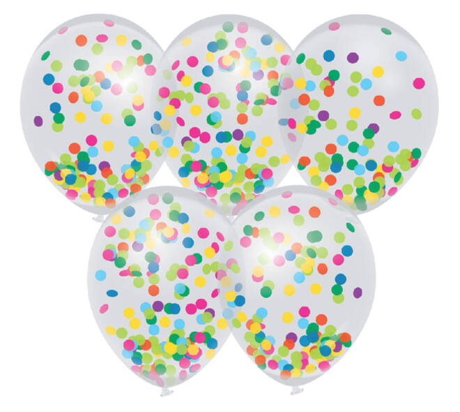 Confetti ballonnen 5 stuks