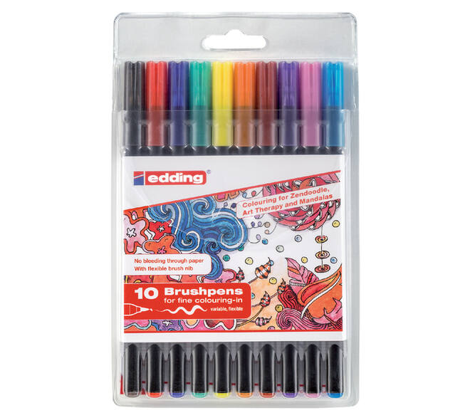Brushpen edding 1340 assorti etui à 10 stuks