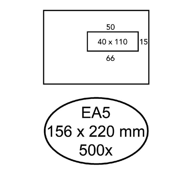 Envelop Quantore 156x220mm venster 4x11cm rechts 500 stuks