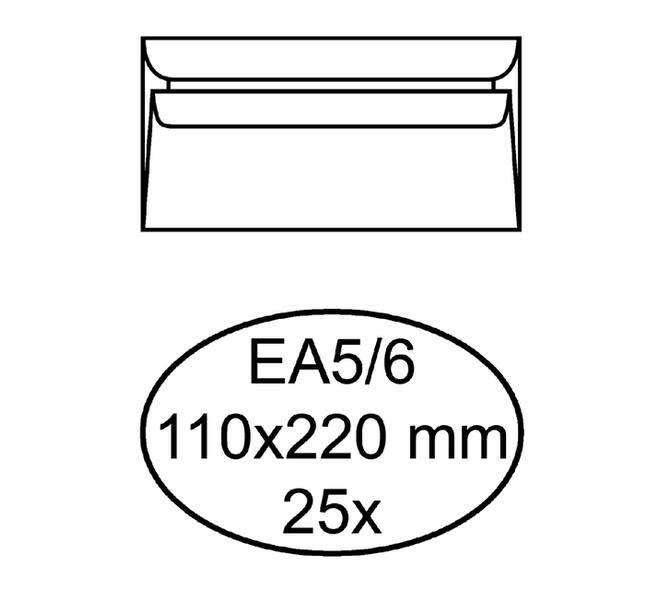 Envelop Quantore bank EA5/6 110x220mm zelfklevend wit 25 stuks