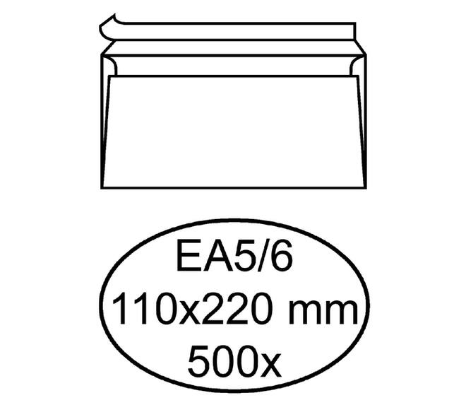 Envelop Quantore bank EA5/6 110x220mm zelfklevend wit 500 stuks