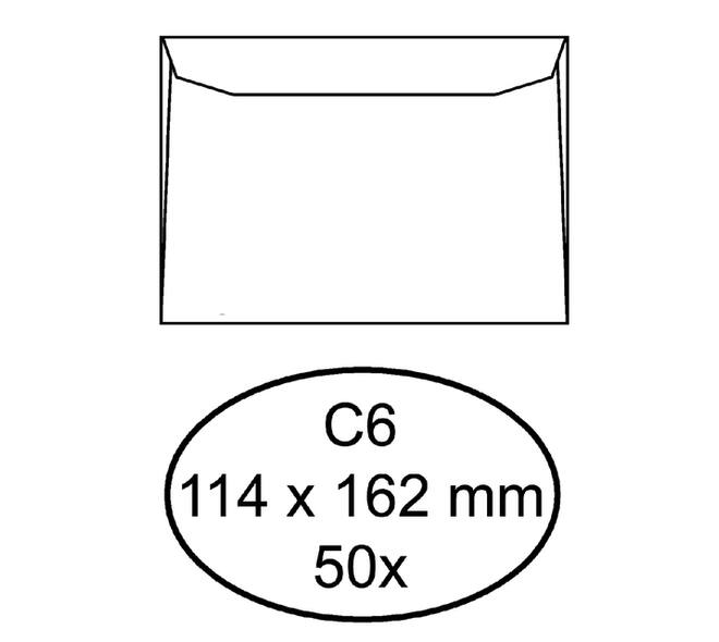 Envelop Quantore bank C6 114x162mm wit 50 stuks