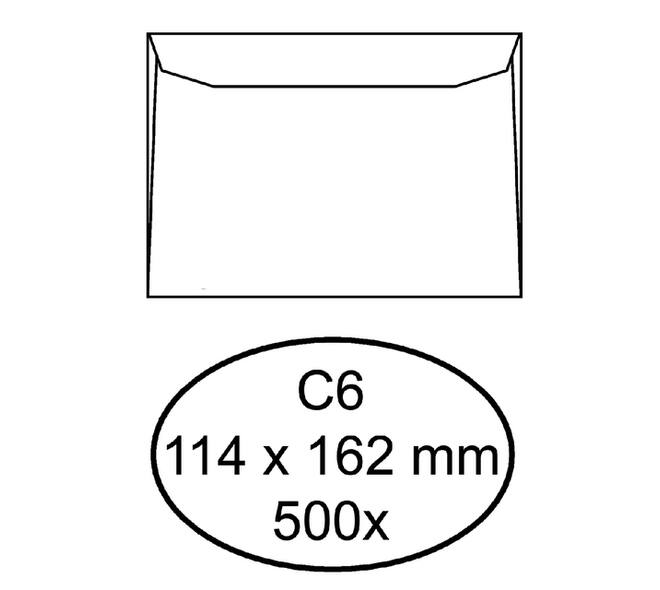 Envelop Quantore bank C6 114x162mm wit 500 stuks