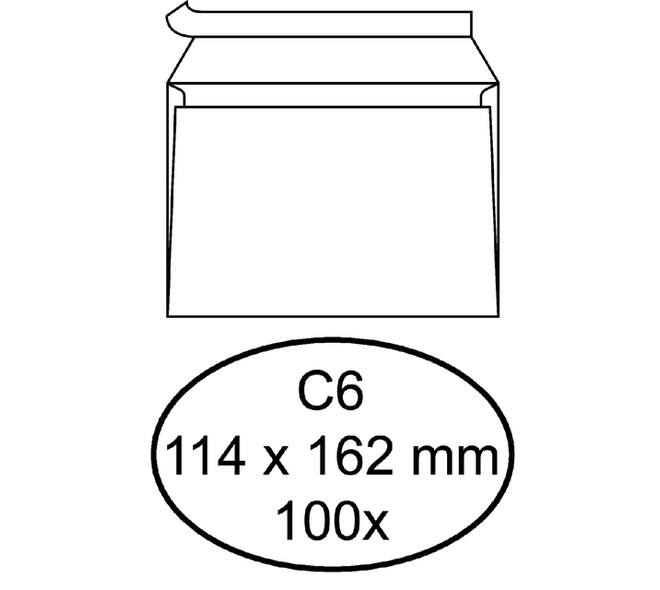 Envelop Quantore bank C6 114x162mm zelfklevend wit 100 stuks