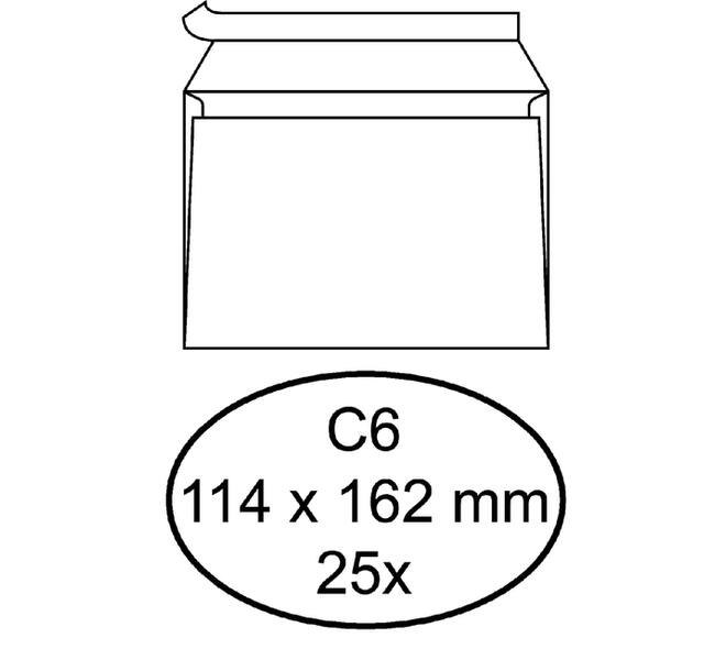 Envelop Quantore bank C6 114x162mm zelfklevend wit 25 stuks