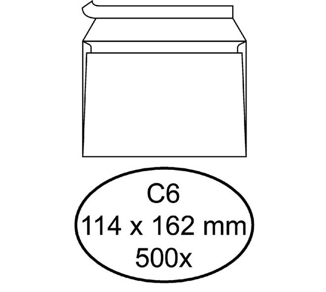 Envelop Quantore bank C6 114x162mm zelfklevend wit 500 stuks