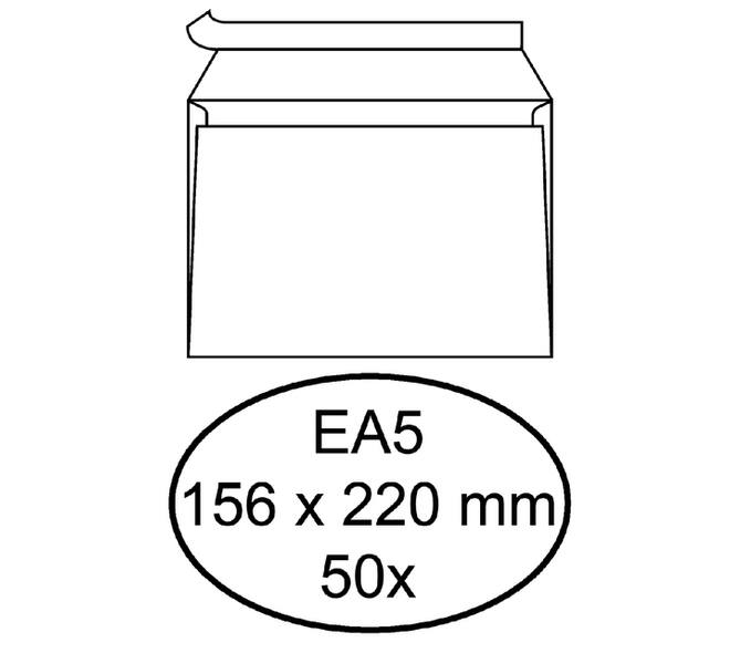 Envelop Hermes bank EA5 156x220mm zelfklevend wit pak à 50 stuks