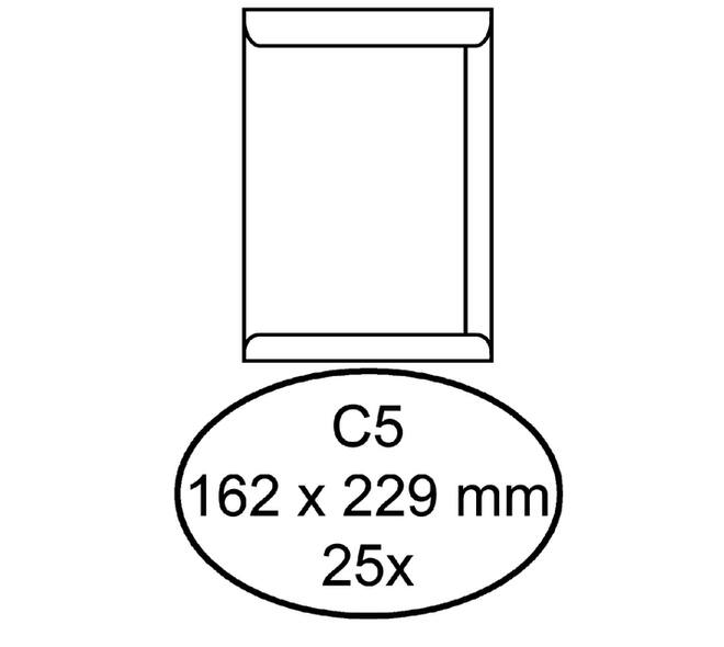 Envelop Hermes akte C5 162x229mm zelfklevend wit pak à 25 stuks