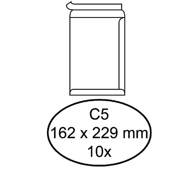 Envelop Quantore akte C5 162x229mm zelfklevend wit 10 stuks