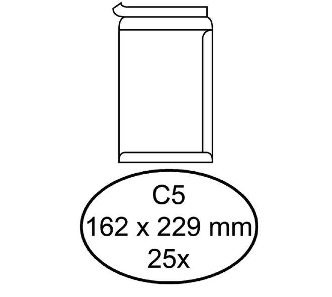 Envelop Quantore akte C5 162x229mm zelfklevend wit 25 stuks