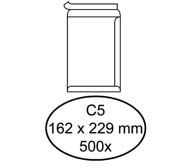 Envelop Quantore akte C5 162x229mm zelfklevend wit 500 stuks