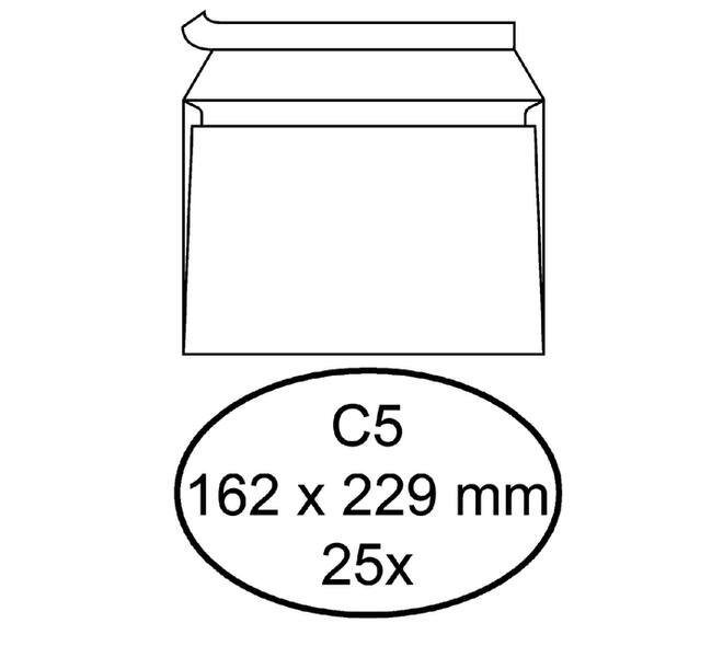 Envelop Quantore bank C5 162x229mm zelfklevend wit 25 stuks
