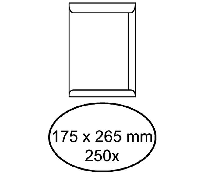 Envelop akte IEZZY 175x265mm zelfklevend 100gr wit 250 stuks
