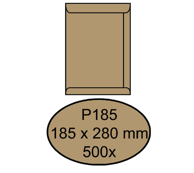Envelop Quantore akte P185 185x280mm bruinkraft 500 stuks