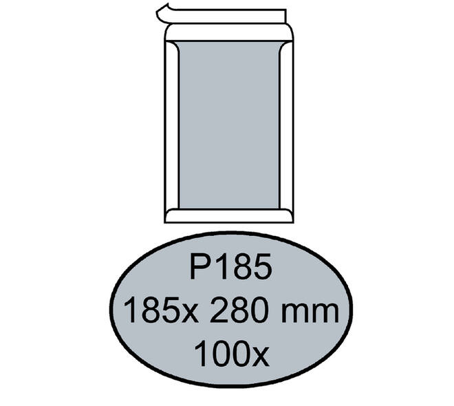 Envelop Quantore bordrug P185 185x280mm zelfklevend wit 100 stuks