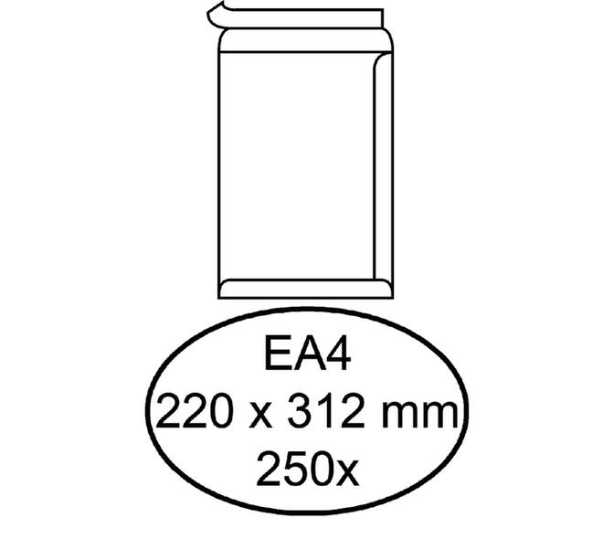 Envelop Hermes akte EA4 220x312mm zelfklevend wit doos à 250 stuks