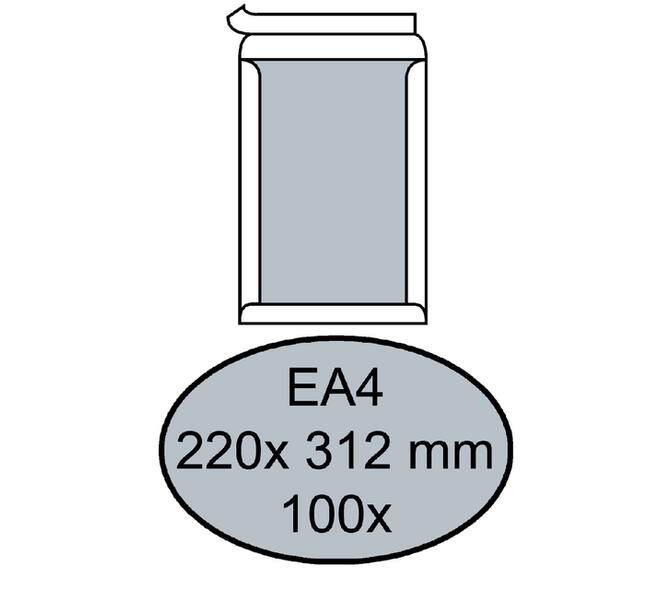 Envelop Quantore bordrug EA4 220x312mm zelfklevend wit 100 stuks