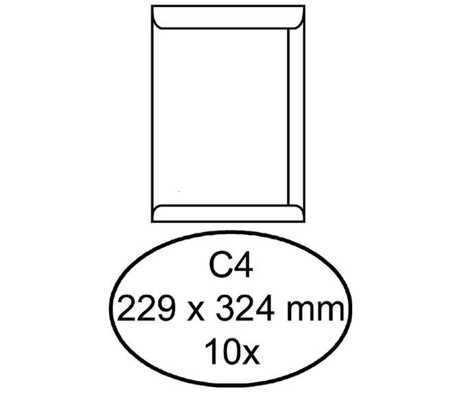 Envelop Quantore akte C4 229x324mm zelfklevend wit 10 stuks