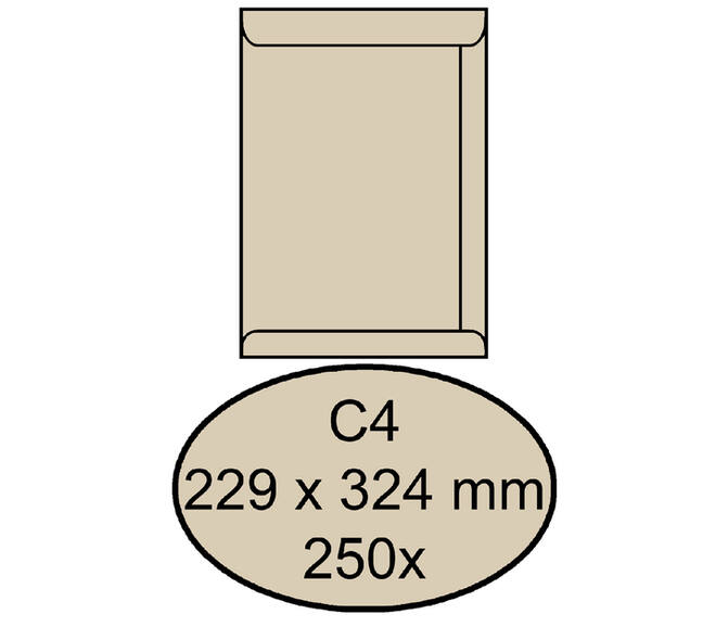 Envelop Quantore akte C4 229x324mm creme kraft 250 stuks