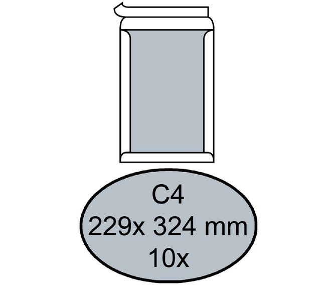 Envelop Quantore bordrug C4 229x324mm zelfklevend wit 10 stuks