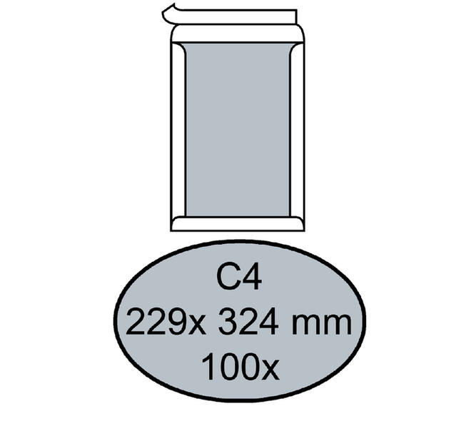 Envelop Quantore bordrug C4 229x324mm zelfklevend wit 100 stuks