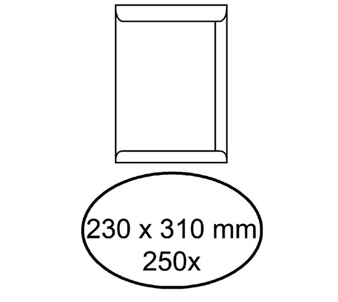 Envelop akte IEZZY 230x310mm zelfklevend 100gr wit 250 stuks
