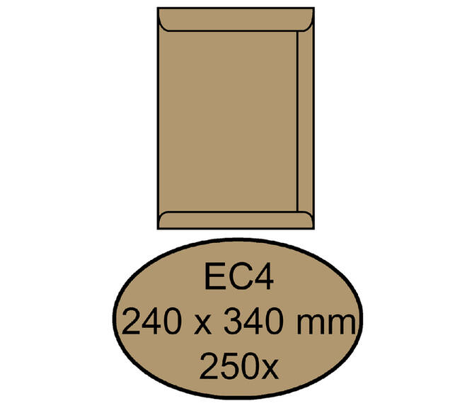 Envelop Quantore akte EC4 240x340mm bruinkraft 250 stuks