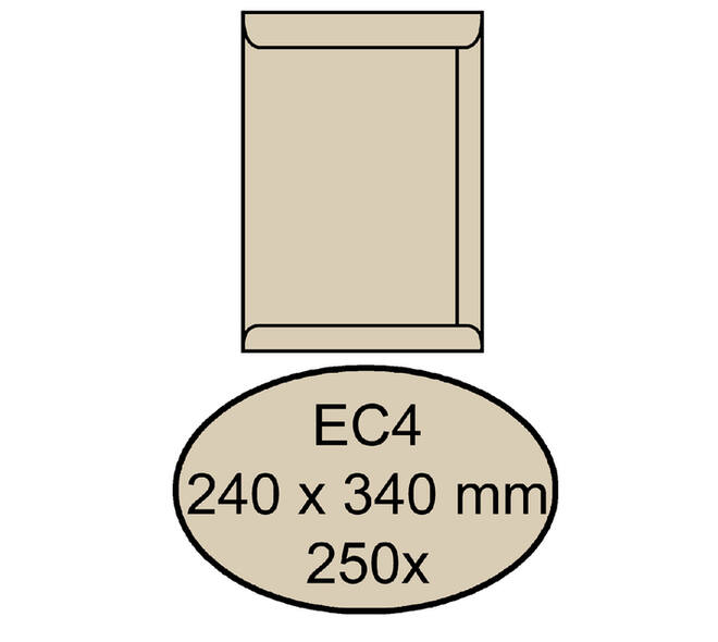 Envelop Quantore akte EC4 240x340mm cremekraft 250 stuks