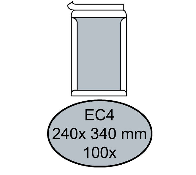 Envelop Quantore bordrug EC4 240x340mm zelfklevend wit 100 stuks