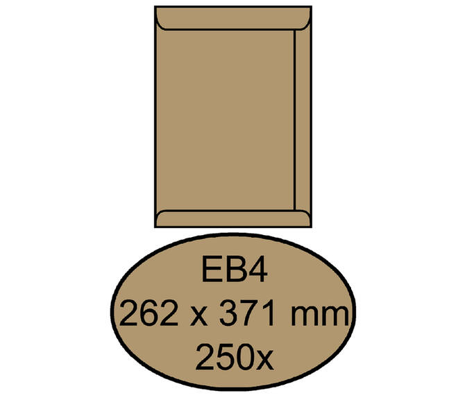 Envelop Quantore akte EB4 262x371mm bruinkraft 250 stuks