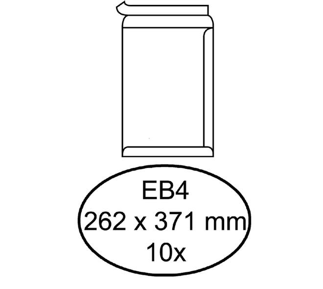 Envelop Hermes akte EB4 262x371mm zelfklevend wit pak à 10 stuks