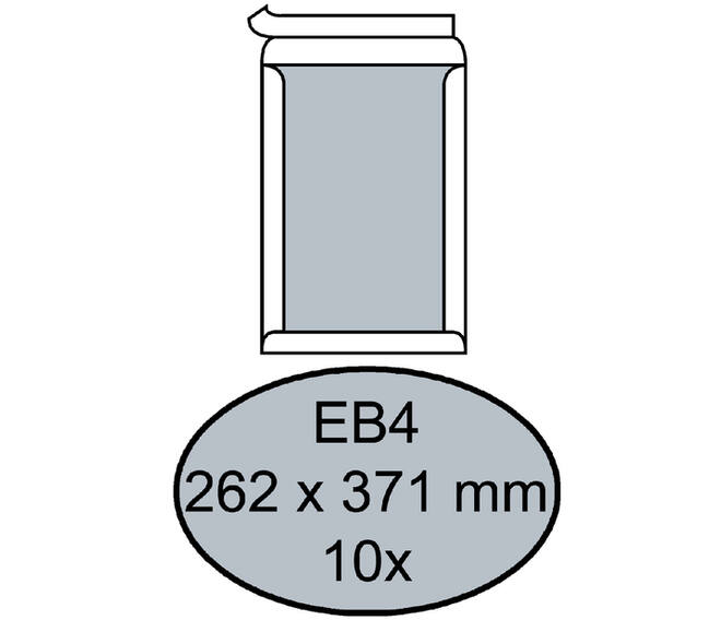 Envelop Quantore bordrug EB4 262x371mm zelfklevend wit 10 stuks