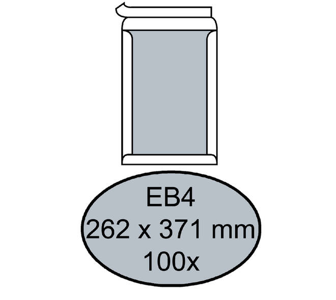 Envelop Quantore bordrug EB4 262x371mm zelfklevend wit 100 stuks
