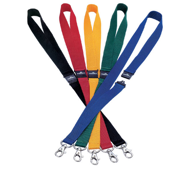 Textielkoord Durable 8137 met karabijnhaak zwart